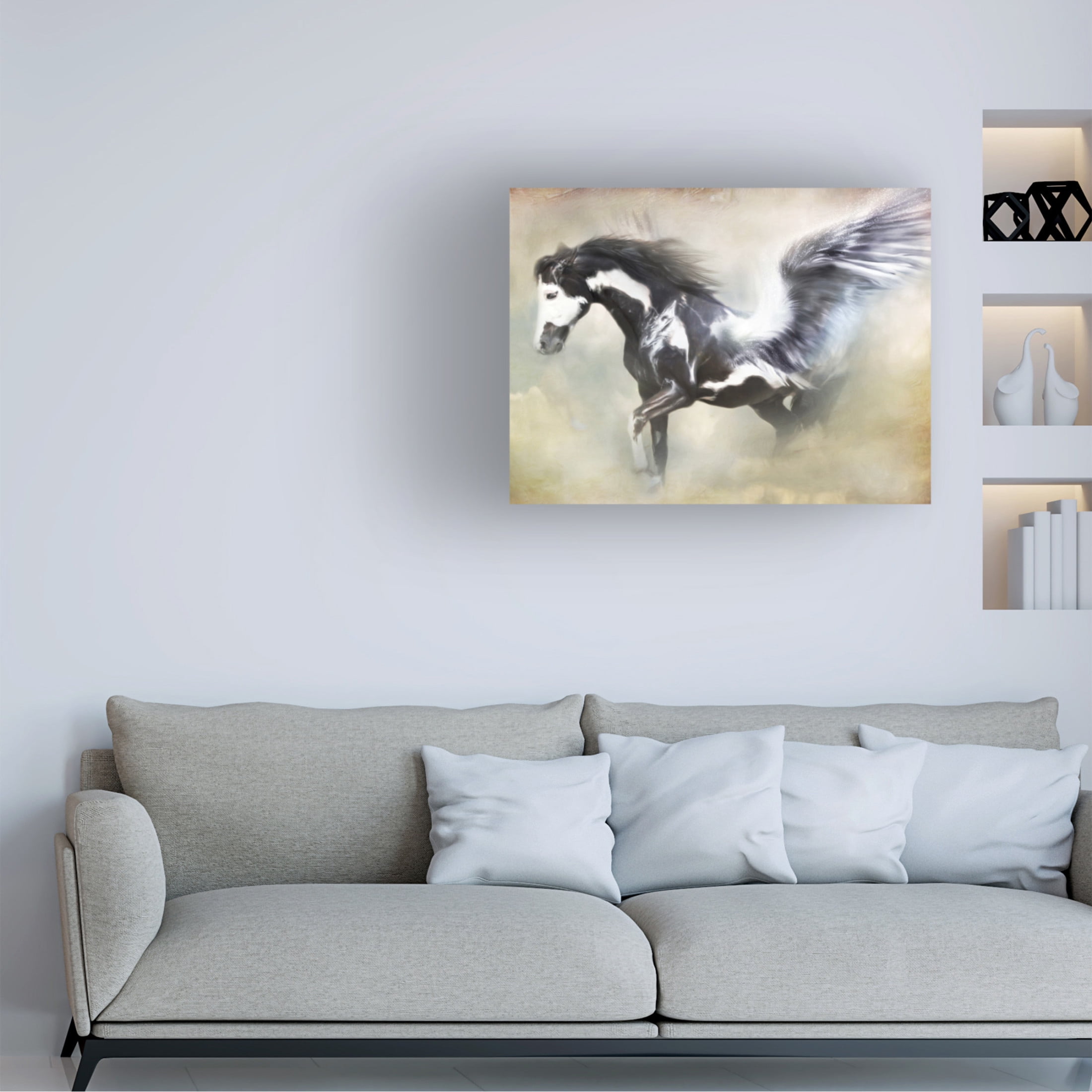 Canvas Wall Art - Trudi Simmonds 'Pinto Pegasus' Wall Art for Living Room, Bedroom, or Office Décor by Trademark Fine Art - 47 x 35 Inches