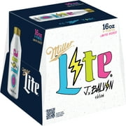 Angle View: Miller Lite Light Lager Beer, 4.2% ABV, 9-pack, 16oz beer bottles