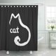 thumbnail image 1 of ABPHQTO Silueta de contorno negro de gato Cepillo blanco Escritura a mano Símbolo de grunge Cortinas de ducha de baño de dibujos animados 152x180 cm ABPHQTO PKNMT60x72Shower-3903, 1 of 2