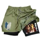 thumbnail image 1 of Pantalones cortos deportivos 2 en 1 de Anime Attack on Titan para hombre, Shorts transpirables de secado rápido para deportes, Fitness, correr al aire libre, 1 of 1