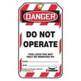 thumbnail image 2 of Lockout Tag, Danger, Plastic, 3 1/4 in Width, 5 3/4 in Height, Write On Surface: Yes ,10 PK, 2 of 2
