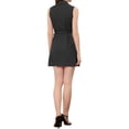thumbnail image 3 of Vestido sin mangas con cinturón de lunares para mujer Inspire Chic S Negro, 3 of 5