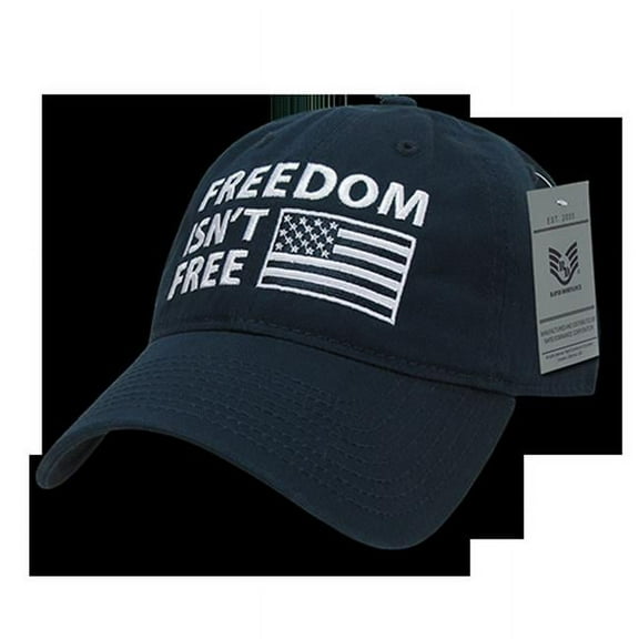 RapDom Freedom Isn't Free Graphic Relaxed Mens Cap [Navy Blue - Adjustable]