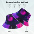 thumbnail image 2 of Fotbe Neon Toy Cat Reflections Sombrero Tipo Pescador con Estampado – Sombrero de Sol de Algodón de Moda para Playa, Golf, Pesca, 2 of 6