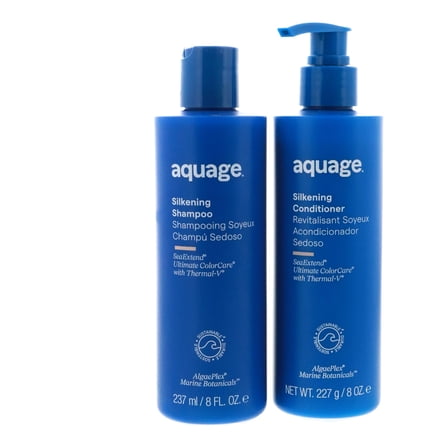 Aquage SeaExtend Silkening Shampoo, 8 oz-Aquage SeaExtend Silkening Conditioner, 8 oz
