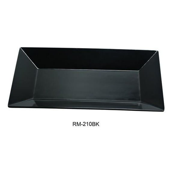 Yanco RM-210BK Rome Rectangular Plate, 10" Length, 6" Width, Melamine, Black Color, Pack of 24