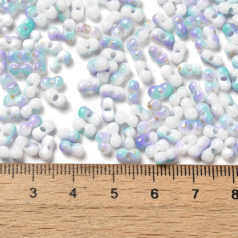 1pound Baking Paint Glass Seed Beads Round Hole Peanut Lilac 6~6.5x3~3.5x3~3.5mm Hole: 1~1.2mm about 4500pcs/pound