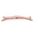 thumbnail image 2 of Newbee Fashion-High Quality Lightweight Real Wood Temple Reading Glasses Stylish Rimless Design Oval Shape Spring Hinge Comfortble Fit with Case Wood Reading Glasses for Women, 2 of 4