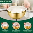 thumbnail image 4 of Mirdinner 5PCS Mixing Bowls with Airtight Lids Set - 5 Stainless Steel Mixing Bowls, Dishwasher Safe, Ideal for Baking & Meal Prep, Stackable Design for Easy Storage, Gold, 4 of 7