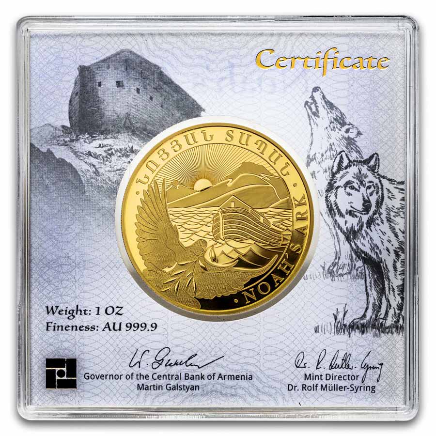 2026 Armenia 1 oz Gold 50,000 Dram Noah's Ark BU