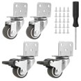 thumbnail image 2 of 4 Pcs Heavy Duty Furniture Castors,Durable Sturdy L-Shaped Soft Rubber Premium Locking Caster for Moving Furniture Chair Workbench, 2 of 11