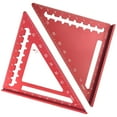 thumbnail image 4 of Regla triangular de 45/90 grados, escuadra de carpintero métrica, portátil para bricolaje Rojo, 4 of 9