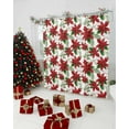 thumbnail image 3 of Christmas Shower Curtain Merry Christmas Red Poinsettia Flower Green Leaves Shower Curtains for Bathroom Decor Christmas Decoration Bath Curtains Sets with Hooks Waterproof, 72x72 in, 3 of 6