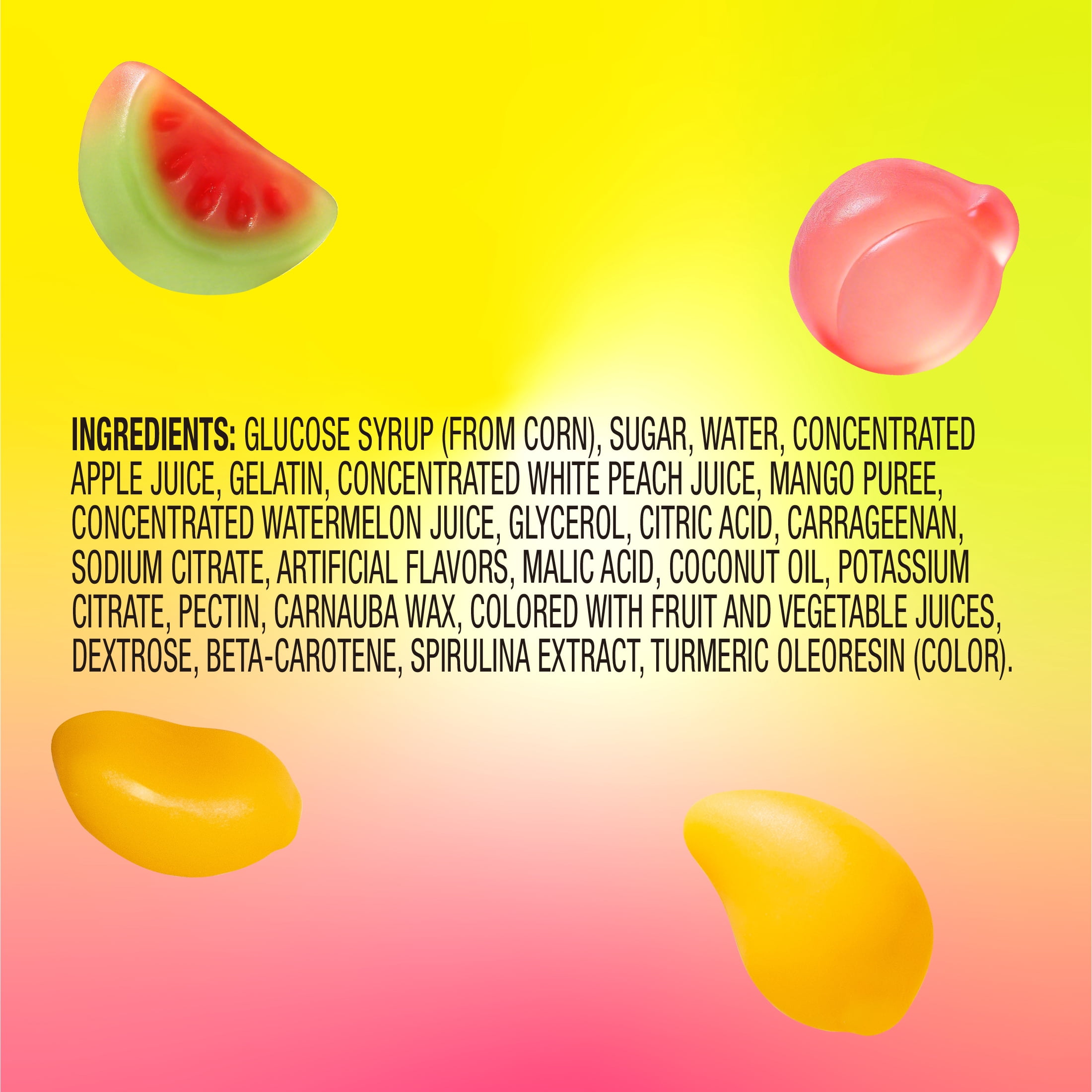 AMOS Peelerz Fruit Mix Gummy Candy, Gluten, Milk and Nut Free, 5 oz Bag