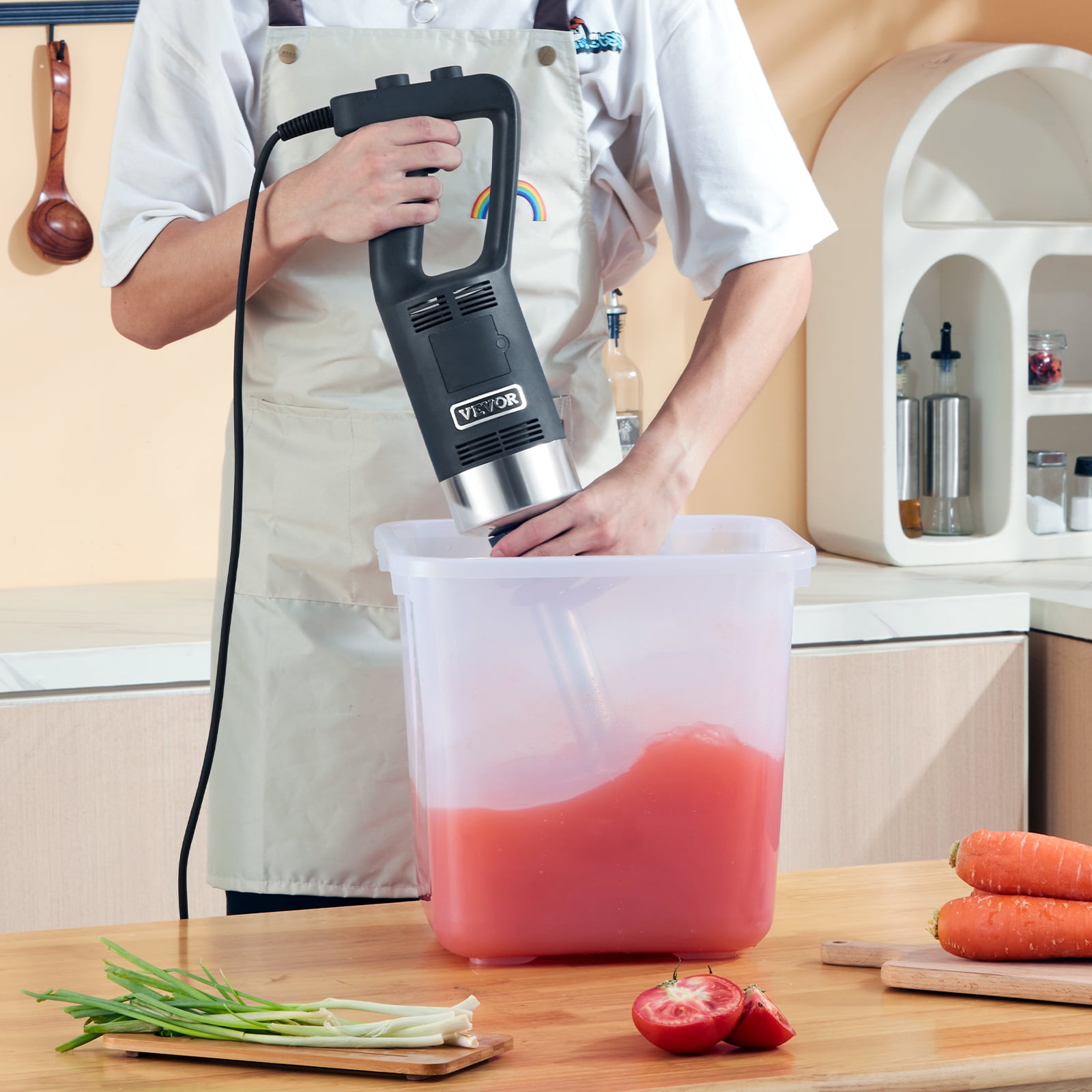 VEVOR Commercial Immersion Blender , 750W Variable Speed Heavy Duty Hand Mixer 304 Stainless Steel
