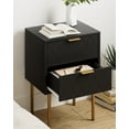 thumbnail image 4 of Nightstand, Modern Night Stand with Drawers, Bedside Table, Gold Small Side Table for Bedroom, Living Room End Table (2 Drawers, Black Diamond), 4 of 18