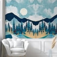 thumbnail image 2 of Idea4wall 6pcs Nordic Style Snowy Mountain & Pine Trees Stick Wallpaper Removable Wall Murals Large Wall Stickers for Home Decoration, 72"x144", 2 of 5
