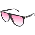thumbnail image 2 of Oversize Flat Top Aviator Sunglasses Gradient Teardrop Flat Lens 60mm (Black / Pink Smoke), 2 of 4