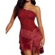 thumbnail image 1 of Vestido Vestido de cóctel para mujer sin espalda borlas dobladillo sin mangas bordado traje de vacaciones Ygjytge Vino rojo T L para Mujer, 1 of 8