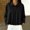 Black, variant on Womens Faux Suede Bomber Jacket Casual Lapel Pilot Cropped Coat Oversized Batwing Long Sleeve Motorcycle Jackets Dressy Outerwear