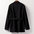 thumbnail image 3 of Lyinloo Woman Long Jackets Long Solid Woolen Coats Double Breasted Warm Blet Outwear Black L, 3 of 5