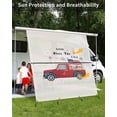 thumbnail image 3 of 4th of July RV Awning Sun Shade Screen 9'X7' Farm Truck and American Flag Mesh Sunscreen Striped Star Love Heart Awning Shade Screen with Zipper UV Blocker Completed Kits for RV Motorhome Camper, 3 of 7
