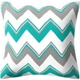 thumbnail image 3 of Teal Pillow Covers 18x18 Set of 4 Turquoise and Grey Blue Geometric Decorative Throw Pillow Cushion Covers for Couch Living Room Bed Outdoor Patio Furniture Indoors Home Decor\u2026, 3 of 4