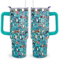 Pitbull Gifts for Women Cute Dog Tumbler Coffee Cup for Women Pitbull Travel Mug 40 Oz Stainless Steel Insulated Water Bottle With Lid and Straw