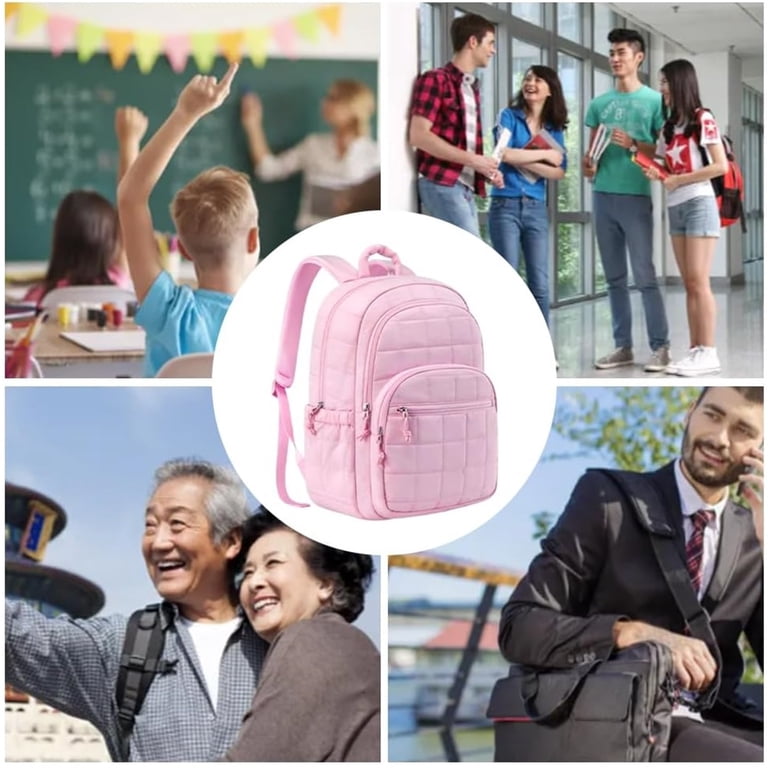 ?15.6 Inch Women Travel Backpack Quilted Casual Daypack Water-Resistant Bookbag Lightweight Laptop Backpack, Travel Backpack for Women  main image 2