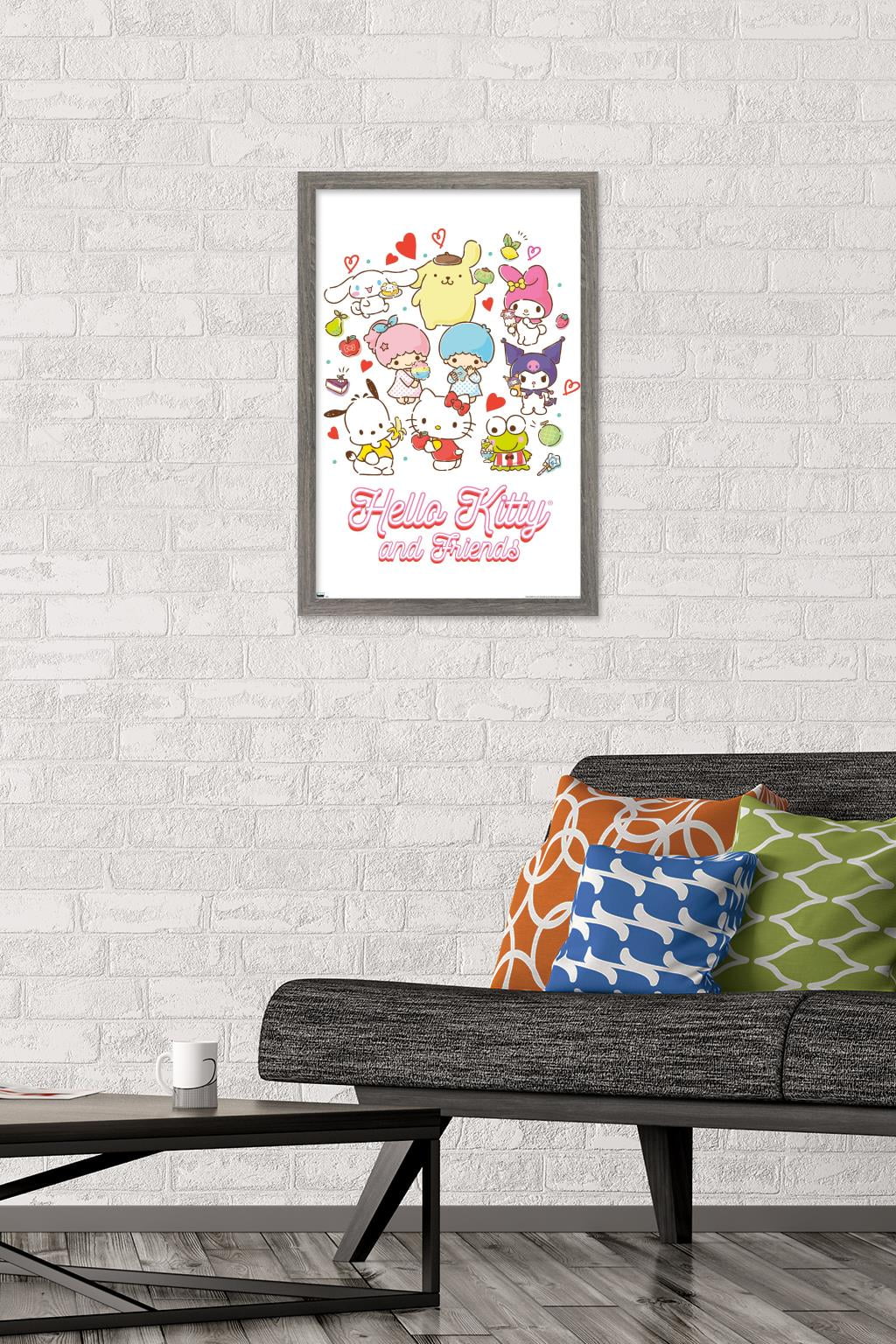 Hello Kitty and Friends - Kawaii Favorite Flavors Wall Poster, 14.725" x 22.375" Framed