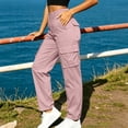 thumbnail image 6 of Ovbmpzd Women'S Cargo Pants Straight-Leg Pink Petite Pants Hiking Casual Elastic Wasited Pants With Pockets,XL, 6 of 6