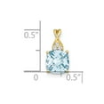 thumbnail image 2 of 10k Checkerboard Aquamarine and Diamond Pendant, 2 of 2