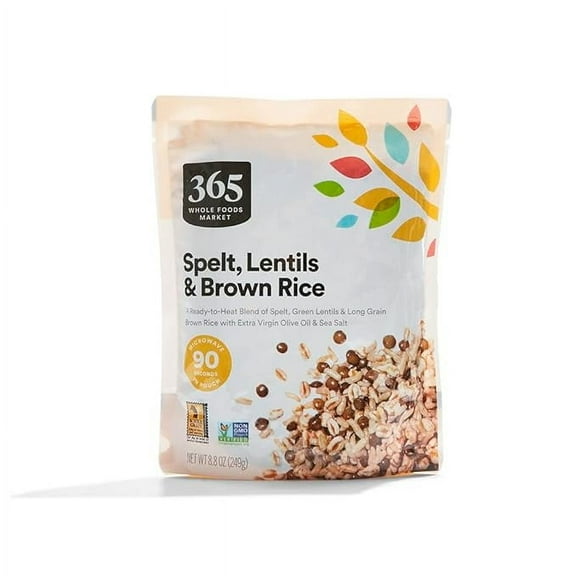 Pack of 1 365 by Whole Foods Market, Spelt Green Lentils & Brown Rice, 8.8 Ounce
