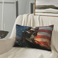 thumbnail image 5 of Gukieu Cyberpunk Skull American Flag Print Plush Pillow Cover, Hidden Zipper Pillow Protector without Pillow Core, Suitable for Bedroom, Office, Car Decoration-16"x24", 5 of 6