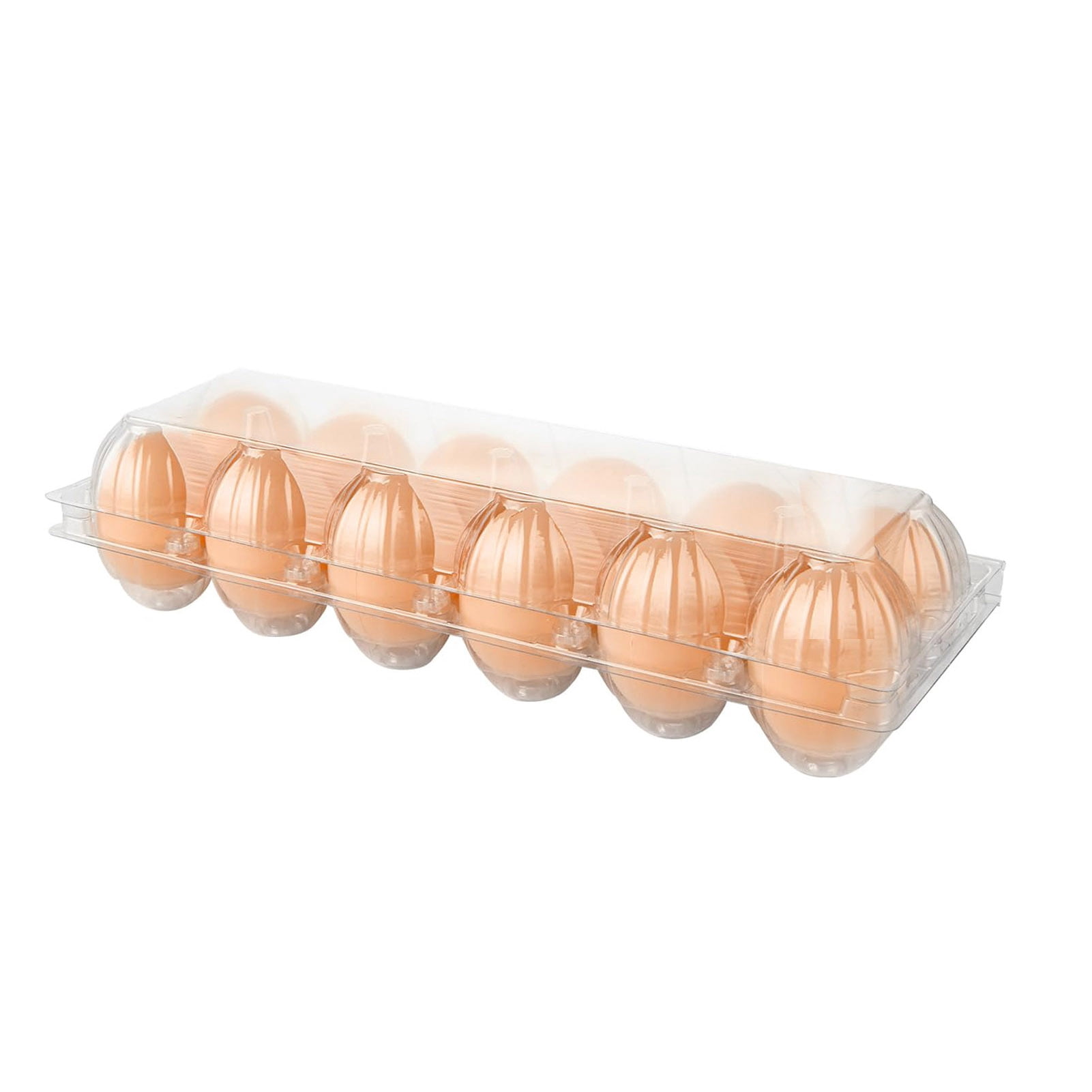 ZenCart 50Pcs Egg Holder Clear Plastic Cartons 12 CountReusable Crate for Home Ranch Farm Market Display Transparent Reusable Egg Container