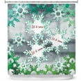 thumbnail image 1 of Shower Curtains 70" x 84" from DiaNoche Designs by Zara Martina - Let It Snow Green Silver, 1 of 1