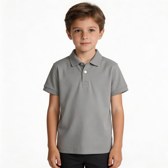 WELOIJEVBE Kids Boy's Short Sleeve Polo Shirts Summer Active Performance Tops for Kid Classic Collared Neck Kids Boys Button down Shirt 7-8 Years Boys Clothes