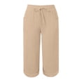 thumbnail image 5 of Glisme Womens Pants Fashion Straight Leg Casual Pants High Waist Sports Loose Pants Trend Trousers Khaki, 5 of 5