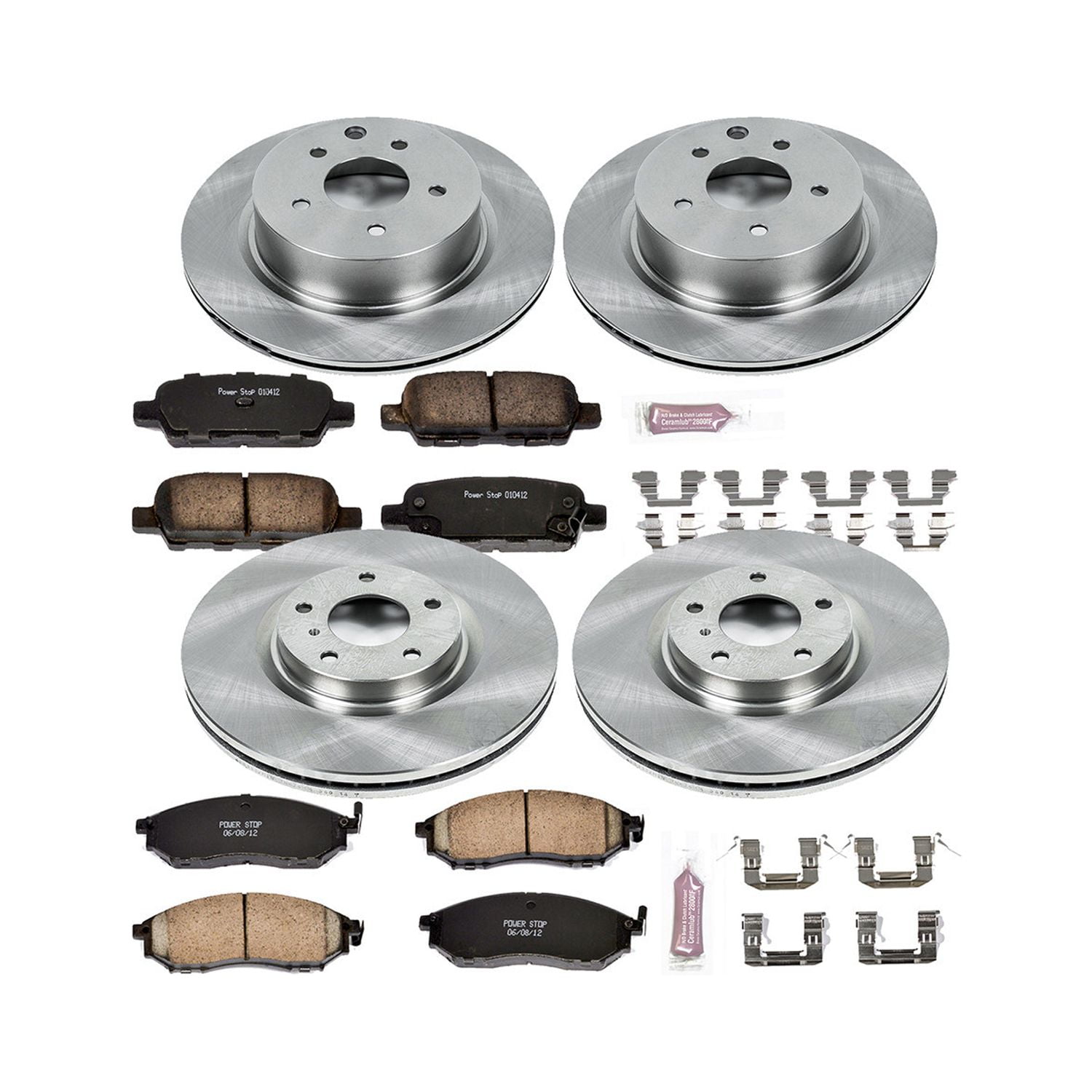 PowerStop Front and Rear Stock Replacement Brake Pad and Rotor Kit Fits: INFINITI NISSAN Select Models KOE114