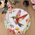 thumbnail image 3 of Spring Floral Round 13 Inch Placemats Set of 2, Summer Botanical Birds Flowers Pastoral HeatResistant Non Slip Place Mats for Dining Table, Wipeable Braided Kitchen Table Mats for Housewarming, 3 of 9