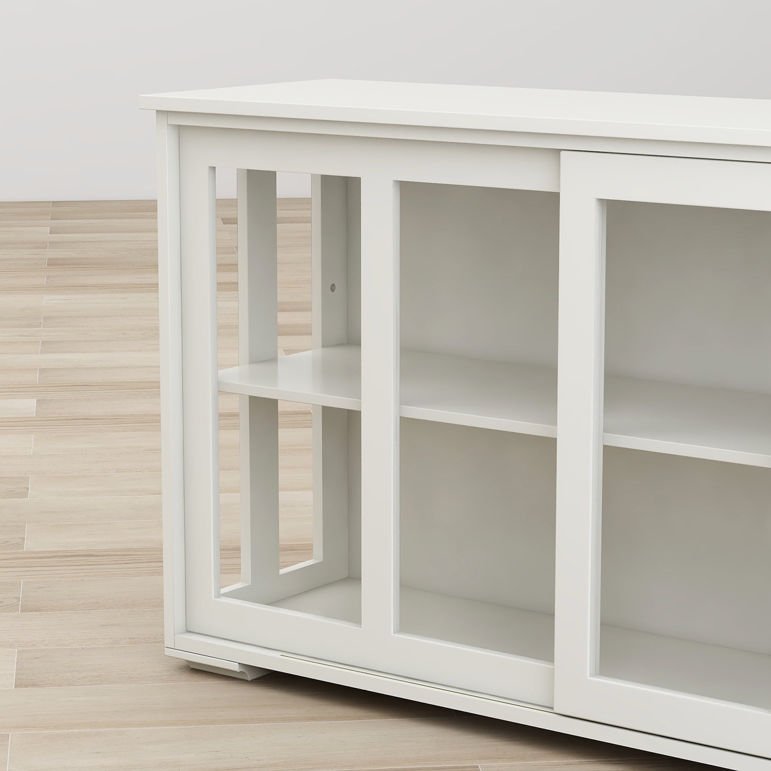 Kitchen Storage Cabinet,Sideboard Buffet Cupboard with Glass Door,Pantry Organizer, Freestanding Kitchen Cabinet,White