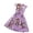 Purple, variant on Girls Spring Dress Little Child Big Bids Flying Sleeve Retro Print Princess Clothes Floral Dress Size 9-11T