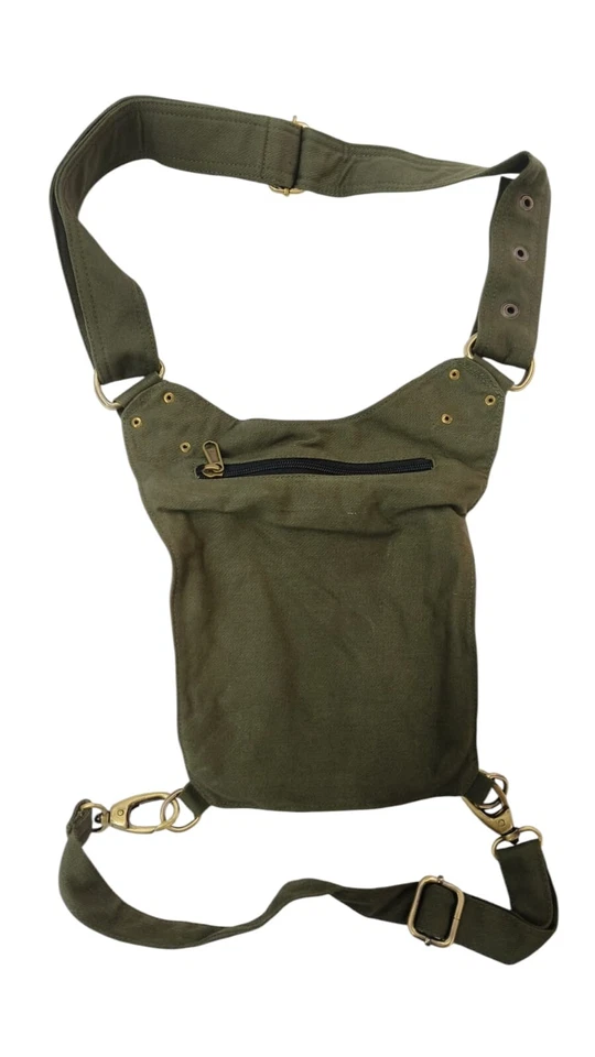 Narayani Crafts Unisex Fanny Pack Utility Waist Bag Cotton Canvas Hip Belt with Pouch Pockets