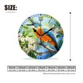 thumbnail image 2 of erolrail Rustic Wall Clock,Silent Non Ticking Wall Clocks for Living Room,Bedroom,Kitchen 12IN Bird on A Background of Jasmine Flowers Painting, 2 of 5