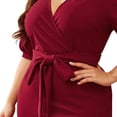 thumbnail image 2 of Vestido Dama Mujer Sexi Elegante C/cinturón Talla Extra Plus DaraBaby  Vest053, 2 of 3
