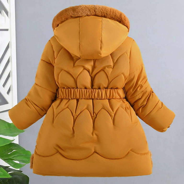 DHFJKG Girls Long Parka Coat Hooded Puffer Jacket Thicken