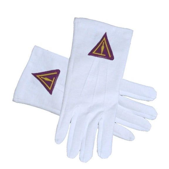 Cryptic Mason Royal Select - York Rite Trowel Masonic White Gloves Freemasons