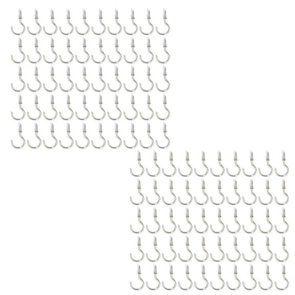 Bulk Pack of 100 Eye Screw Ceiling Hooks Small Screw Hooks Screw for Screw in Hooks for Art Decorations Key