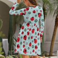 thumbnail image 4 of Fall Dresses for Women 2024, Ladybugs And Flowers 1 Womens Fall Dresses Long Sleeve Casual Tie Waist Clothes, Womens Fall Fashion 2024 Midi  Dresses Outfits with Pocket, 4 of 6