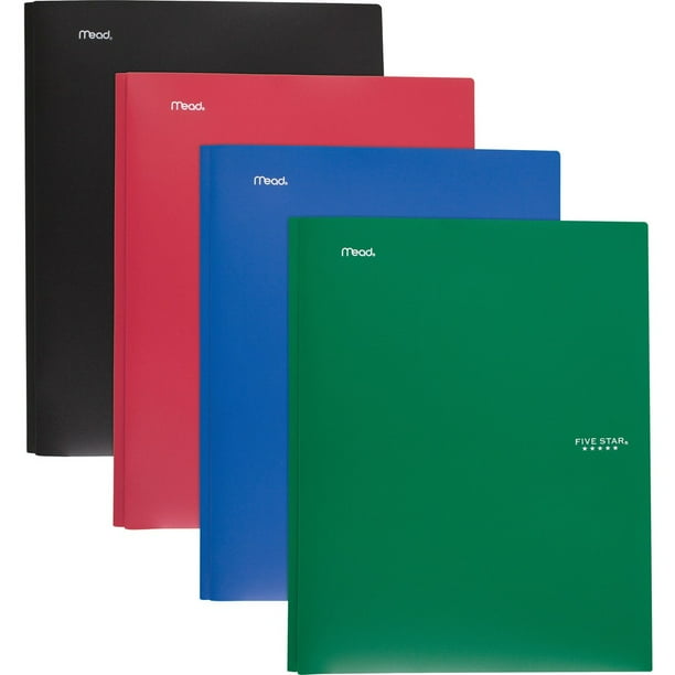 Mead Pocket Folder 3 x Prong Fastener(s) 2 Pocket(s) Assorted 4